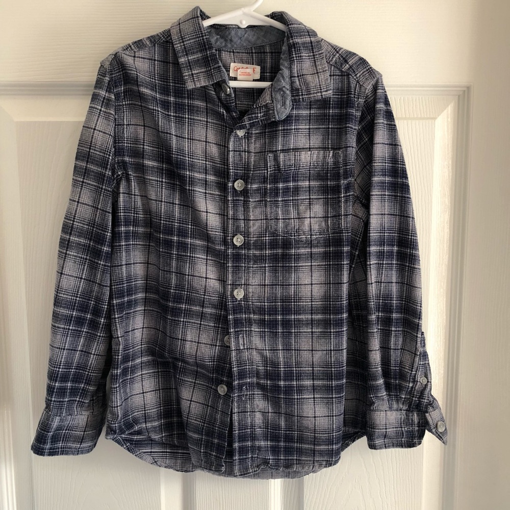 Boys long sleeved flannel top